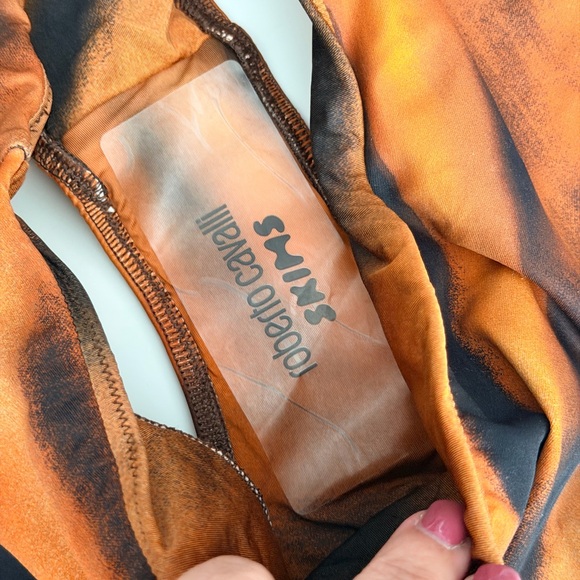 NWT Skims x Roberto Cavalli Micro Swim Skirt Tiger Print sz Small - Picture 6 of 7